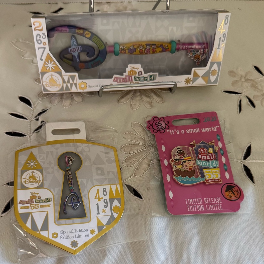 Disney Store 'It's a Small World' Key and Pin Set